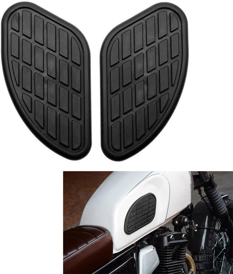 kucehiup Motorcycle Fuel Tank Knee Pad, Vintage Tank Side Panels Protector Stickers Universal Gas Petrol T-a-n-k Knee Pads(Black) - Image 5